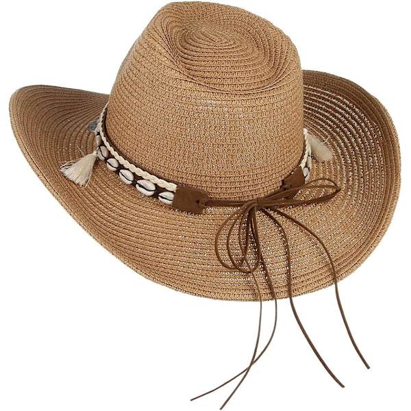 Halm Cowboyhatt för Kvinnor Solskydd Strandhatt