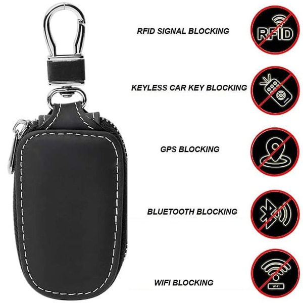 Nyckelhållare i Läder Bilnyckelväska Fjärrkontroll Fob