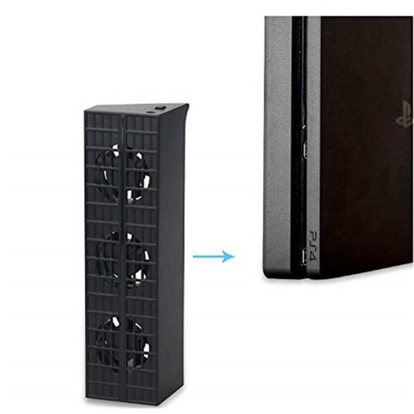 Superkylande fläkt för PS4 Slim + USB-hubb för PS4 Slim (USB 3.1 USB 2.0) för Sony för Playstation 4 Slim