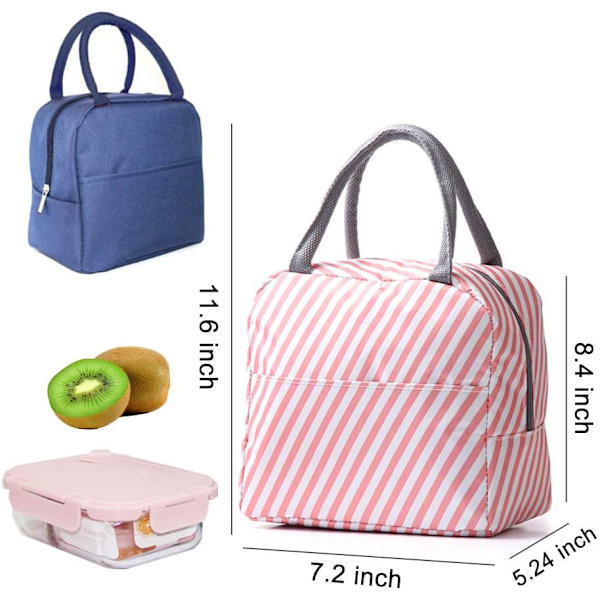 Lunchväska, Oxfordtyg Lunchbox Vattentät tygpåse Läcksäker thermal organizer för utomhuspicknick skolarbete (rosa)