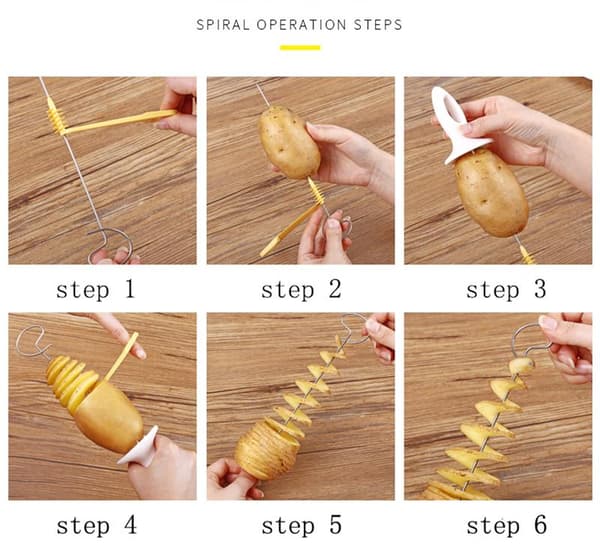 Spiralpotatis-verktyg, Gör Spiraler av Potatis