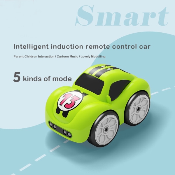 Intelligent Sensor Fjärrkontroll Tecknad Mini Bil Fjärrkontroll Elbil Smart Musik Belysning Barn Leksaker Present Red