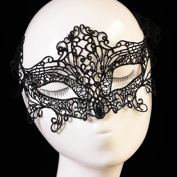 Svart Maskeradmask Öga Sexig Spets Boll Fest Masker för Karneval Halloween Halloween Halvansikte Snygga Klänningar Kostym Rekvisita Gör-Det-Själv Dekor Style09 Ball Mask