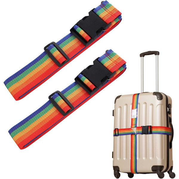 2-pack - Justerbart bagageband med snabbspänne, för 4