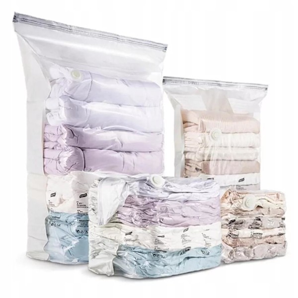 Vakuumförpackningsväskor för smart förvaring 80x110 cm 5-pack med pump