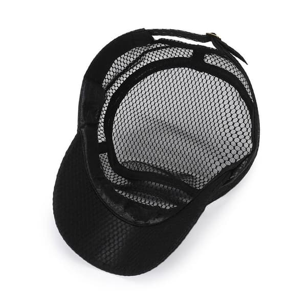 Breathable Men's Baseball Cap, Adjustable UV Resistant Flat Cap, Casual, Outdoor, Spring and Summer black