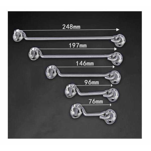 Ladugårdsdörrs spärr Heavy Duty Rostfritt Stål Port Spärr 2-pack 7,5 cm