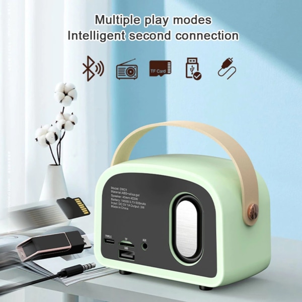 Mini Radio Bluetooth Högtalare ROSA light green