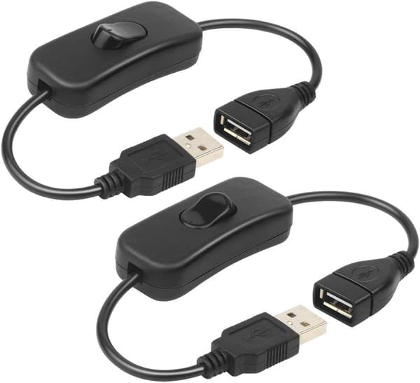 2-stegs USB-kabel med ON/OFF-knapp Förlängningskabel USB-lamplinje USB