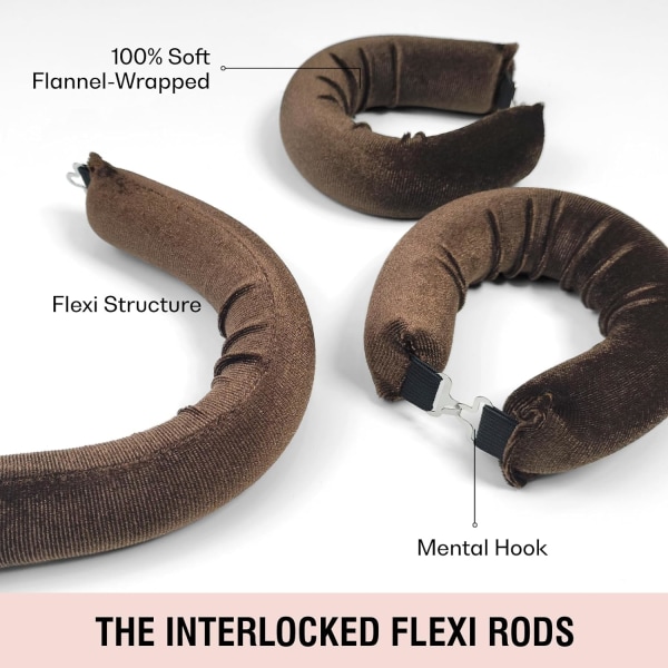 Värmefri Hårcurlers - Flexi Stavar med Krok för Alla Hårtyper. Få Värmefria Lockar Över Natten med Denna No Heat Curler för Utblåst Hår