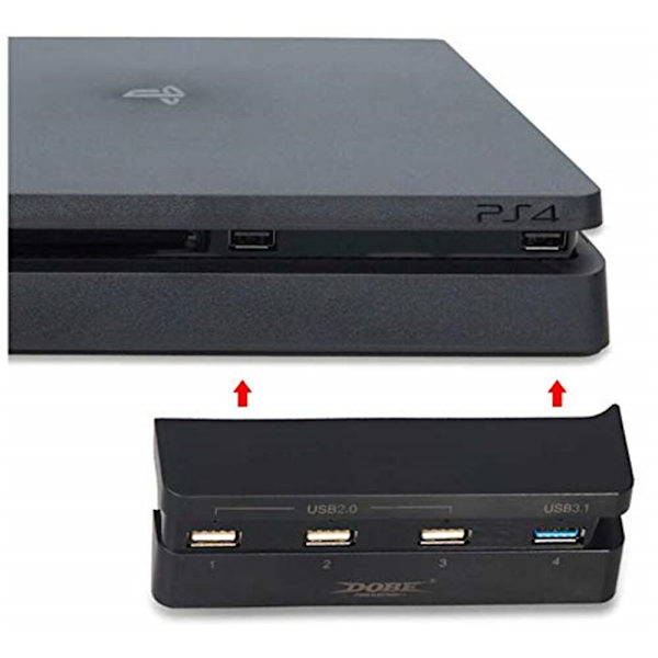 Superkylande fläkt för PS4 Slim + USB-hubb för PS4 Slim (USB 3.1 USB 2.0) för Sony för Playstation 4 Slim