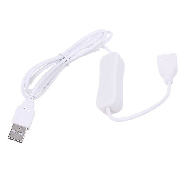 Vit Snabböverföring USB 2.0 Vit Förlängningskabel med Strömbrytare