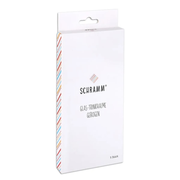 Schramm® 5-delade sugrör av glas böjda genomskinliga med rengöringsborste återanvändbara sugrör glashalm