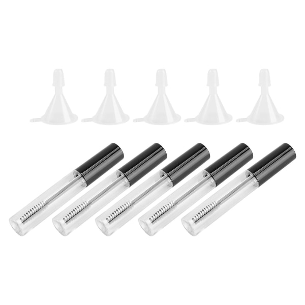 5 st 10 ml Tomma Mascara-tuber med Applikatorer 5 st Trattar och Överföringspipetter Set för Ricinolja DIY Mascara Behållare med