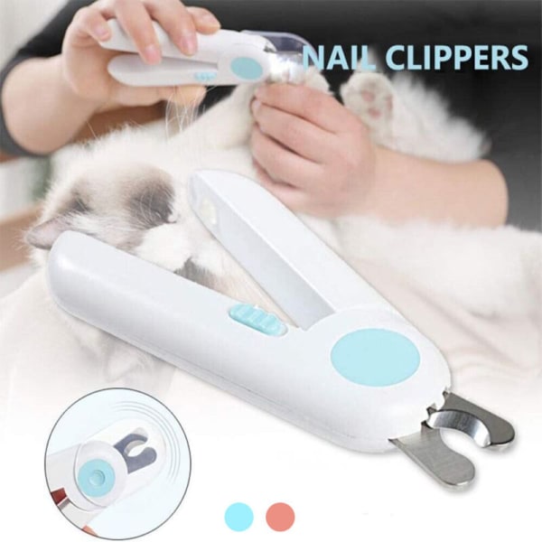 LED-ljus Hund Kloklippare Husdjur Katt Får Klo Trimmer Grooming blue