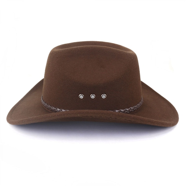 Cowboyhatt kvinnor män westernhatt bred brätte rem brown