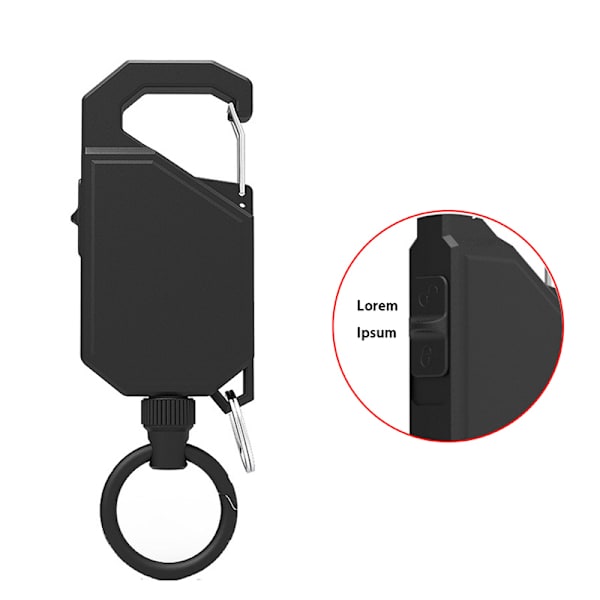 Stöldskyddande Metall Retractable Spänne Rep Elastisk Nyckelring