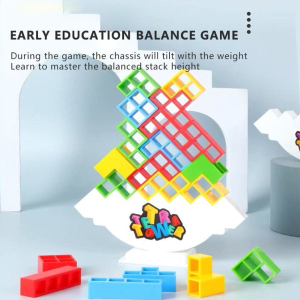 Tetra Tower Game Toy Tetris Balance Game Toy Stacking Block Stac