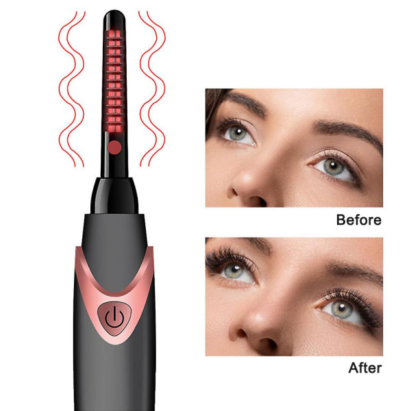 Elektriska ögonfransböjare, uppladdningsbara Elektriska Lash Curl-verktyg, svart