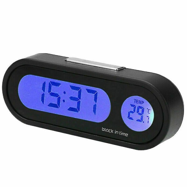 2-i-1 LCD Digital Bil Elektronisk LED-Klocka Termometer W