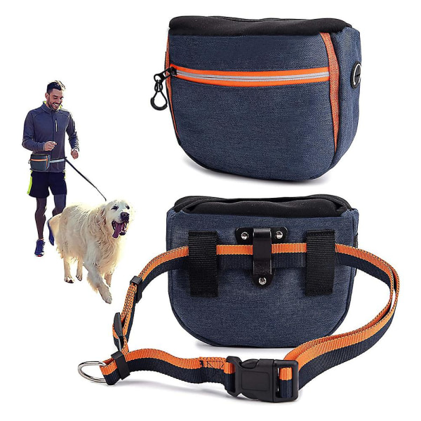 Hundgodispåse för träning, autostängande bärbar hundpromenadväska med justerbart bälte, Oxford-tyg Träningsväska för husdjur med bajspåse Dispenser