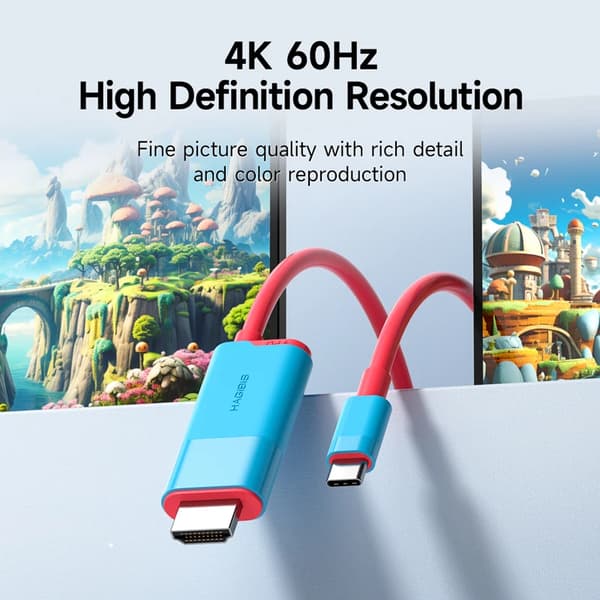 Switch Dock för Nintendo Switch/OLED USB C till HDMI-kompatibel Kabeladapter 4K60Hz 100W PD