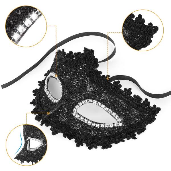 Maskeradmask Venetiansk mask Ansiktsmask Kvinnor Maskeradmasker för kvinnor Halloween, Maskerad, Kostymfestmasker