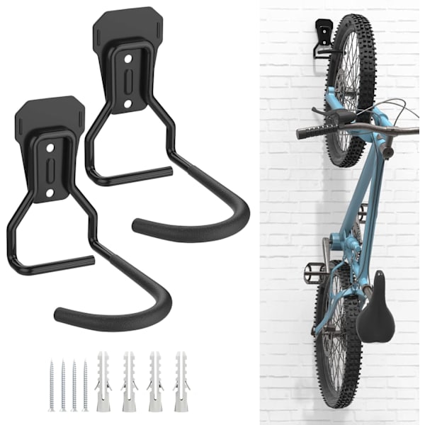 2-pack cykelkrokar, järnfästen för cykelhängare, kraftiga L-formade