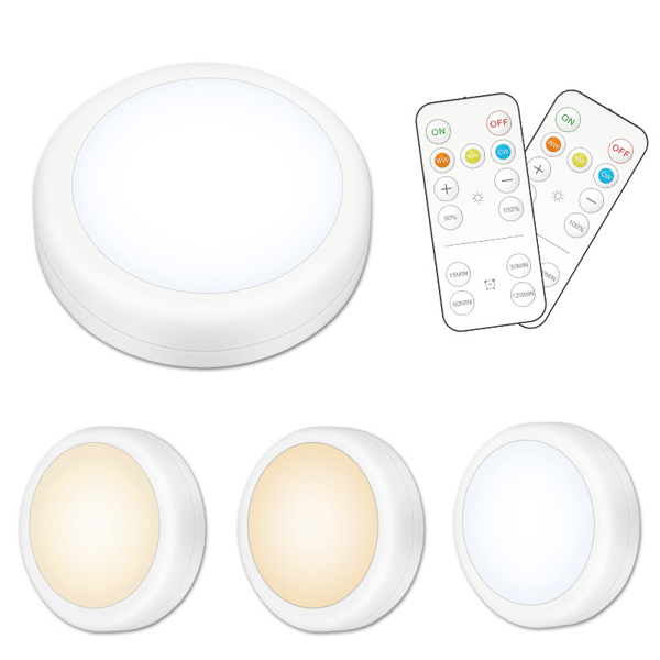 LED-spotlight 6-pack med 2 fjärrkontroller