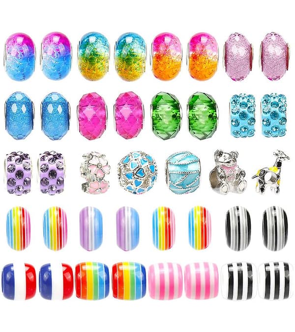 127st Charm Pärlor Armband Smycken Gör Hantverk Kit