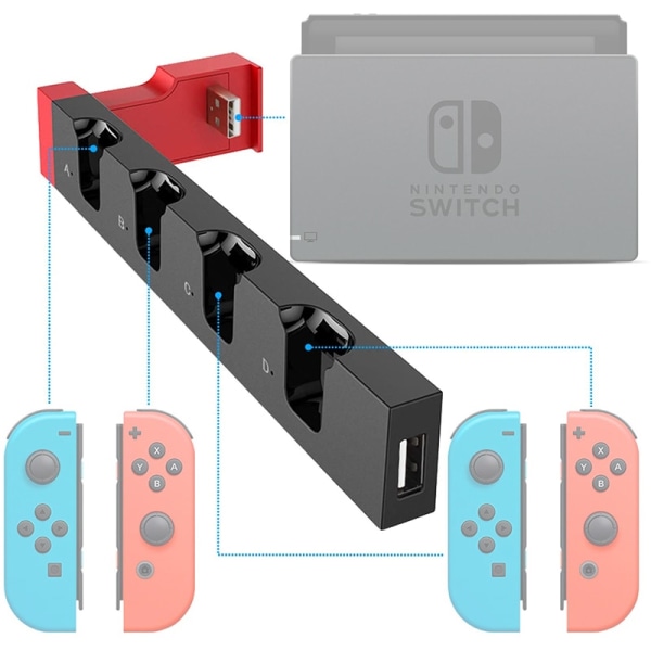 för Nintendo Switch Joy Con Controller Laddare Dock Stativ Station Hållare Switch NS Joy-Con Game Support Dock för laddning