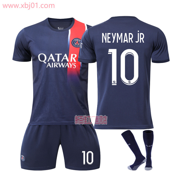 23-24 Paris Saint-Germain Hemmetröja 10 Neymar Jr Ny säsong Senaste Vuxna Barntröja Fotboll Adult XL（180-190cm）