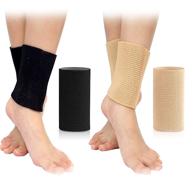 Skating Spirit Ankel Gel Sleeves (1 par) - Ankelskydd för konståkning, isåkning, rullskridskor, hockey, inlines och skidor med hårda pjäxor Black