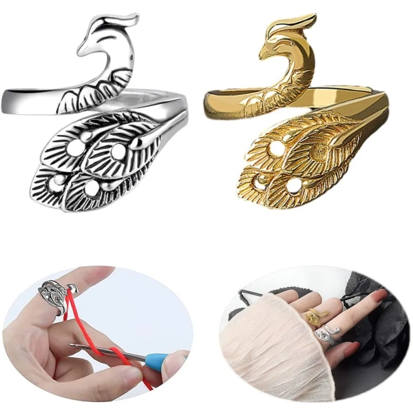 2-pack justerbara stickringar för DIY-stickning