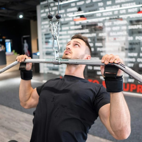 Tyngdlyftningskrokar med vadderade handledsremmar Hand-Bar Styrkelyftshandskar Kraftiga Pull-ups Krokar Gymträningsremmar