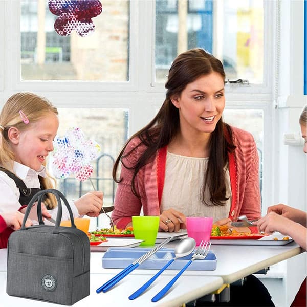 Vikbar kylväska, vattentät kylväska, isolerad lunchväska Grey