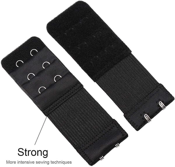 3-pack BH-förlängare - Svart, Vit, Beige - 2 krokar