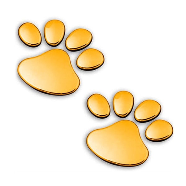 Bildekor stickers tassar hund 3D - Flera färger gold