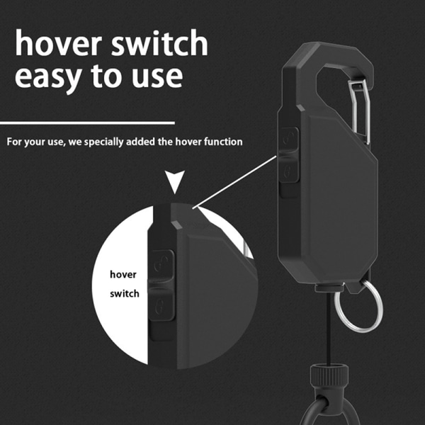 Stöldskyddande Metall Retractable Spänne Rep Elastisk Nyckelring