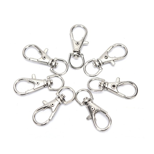 50 st Metall Svängbara Hummer Spännen Clips Krok med Nyckelring DIY