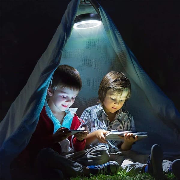 Campinglampa med Fläkt - Batteridriven