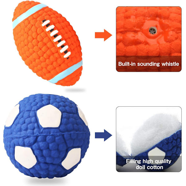 Hund Leksak Pipande Hundleksaker Bollar Interaktiv Tuggljud Flytande Spelboll Hämta Lek för Hundar Tandvård För Hundar Husdjur