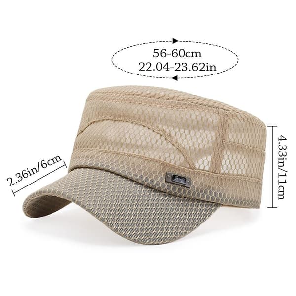 Breathable Men's Baseball Cap, Adjustable UV Resistant Flat Cap, Casual, Outdoor, Spring and Summer Light gray