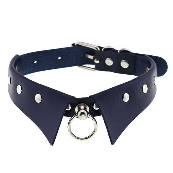 Läder Choker Punk Krage Dam Nitar Dubbade Chocker A1
