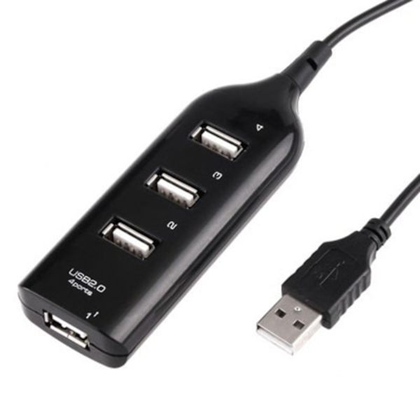 USB 2.0-Hubb med 4 Portar