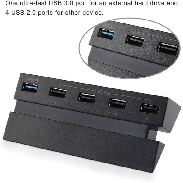 5-ports USB-hubb för PS4 höghastighetsladdare Controller Splitter Expansion Adapter