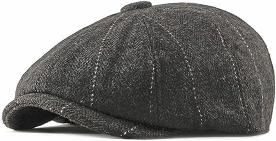 Newsboy Cap Justerbar Herringbone Baker Boy Flat Kepsar Skyddsmössa Tyg Cap för män