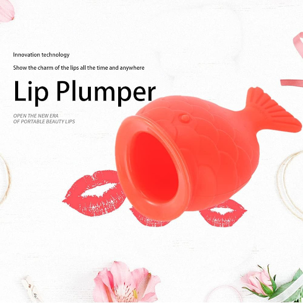 Läppförstärkare, bärbar silikonläppplumper i handstorlek, fiskformad läppförstärkare för daglig användning för sexiga läppar