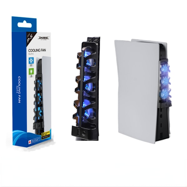 Kylfläkt för PS5 Disc & Digital Edition Konsol USB 3.0-port