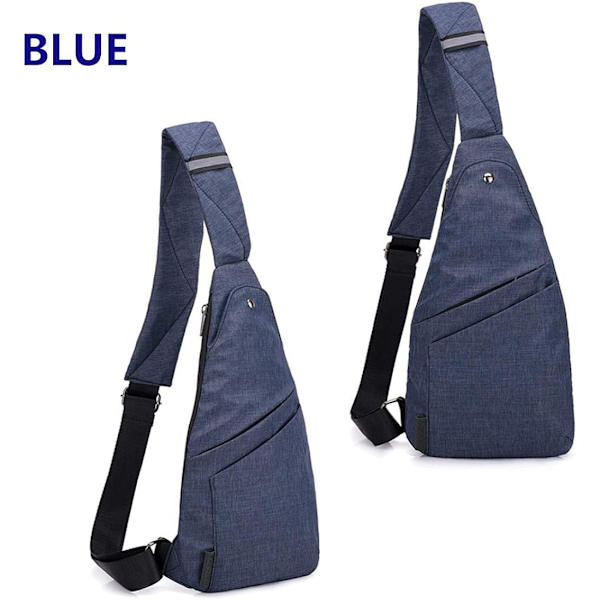 Antistöld Crossbody Personlig Pocket Sling Bag Lättvikts ryggsäck med bröstaxel för vandring